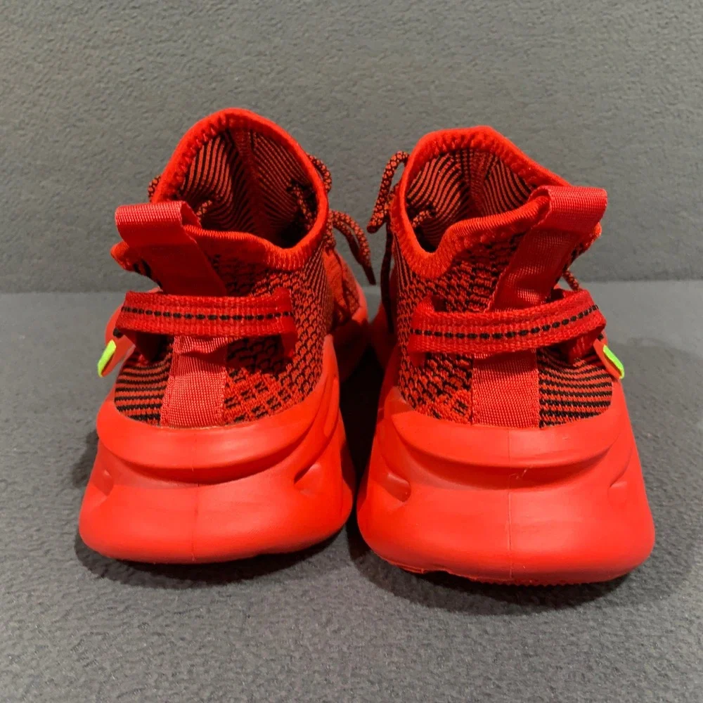 LT Damp Shoes Mens Bright Red Knit Mesh Pop Of Color Sneakers Size‎ 14